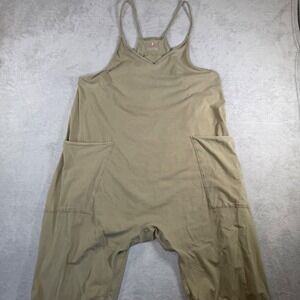 FP Movement Free People Hot Shot Jumpsuit Tan Khaki Slouchy Romper Large